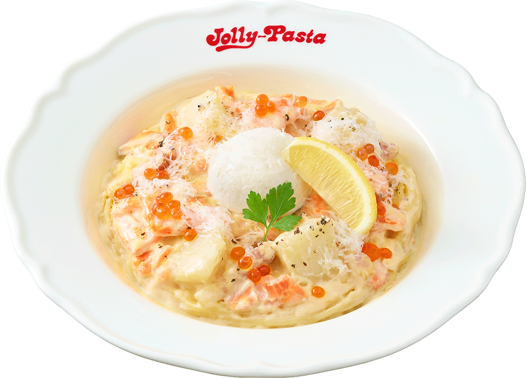 「レモンクリームチーズとスモークサーモンのカルボナーラ」（1529円）