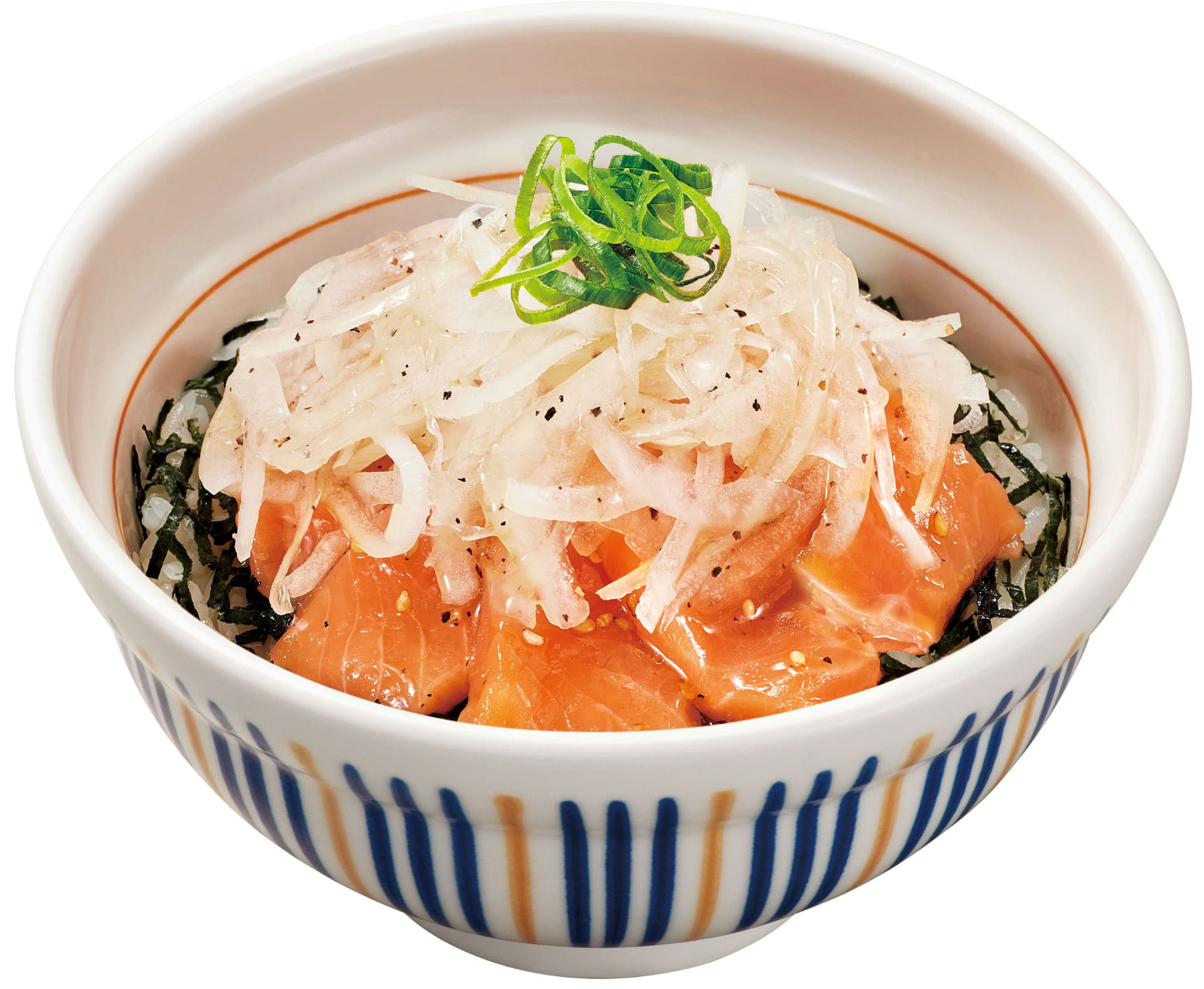 「塩だれオニオンサーモン丼」（ごはん小盛 1030円、並盛 1050円、ごはん大盛 1150円）