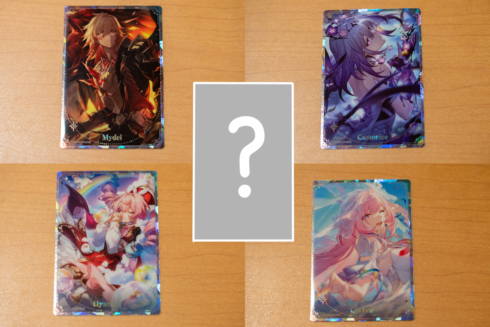 コラボ限定カード第2弾の全5種（4種＋シークレット）。ランダムで提供されデザインは選べない