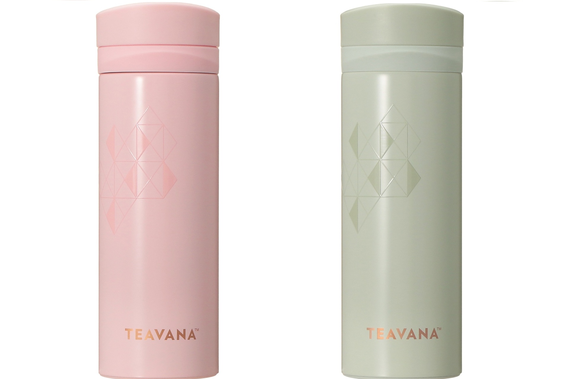 TEAVANA ステンレスボトル ピンク（左）、グリーン（右）355mL