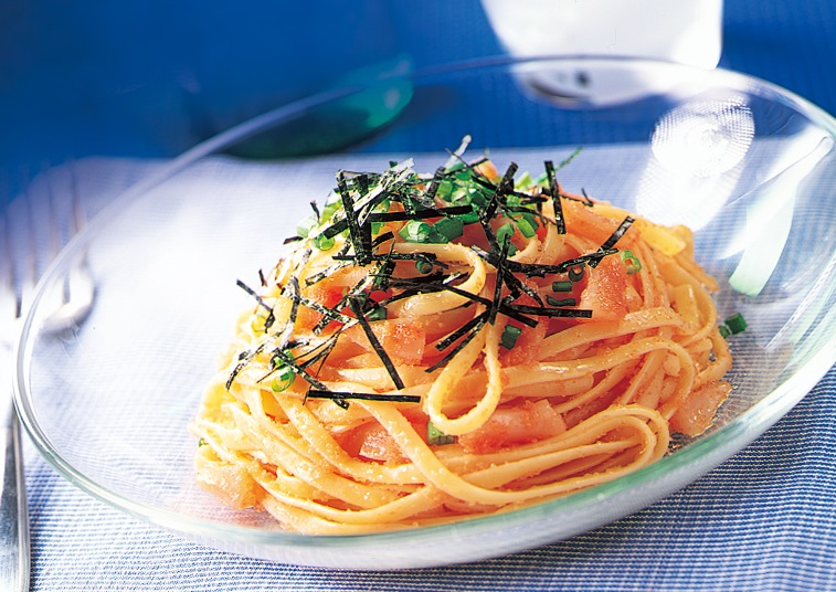 「明太子とイカの冷製和風パスタ」