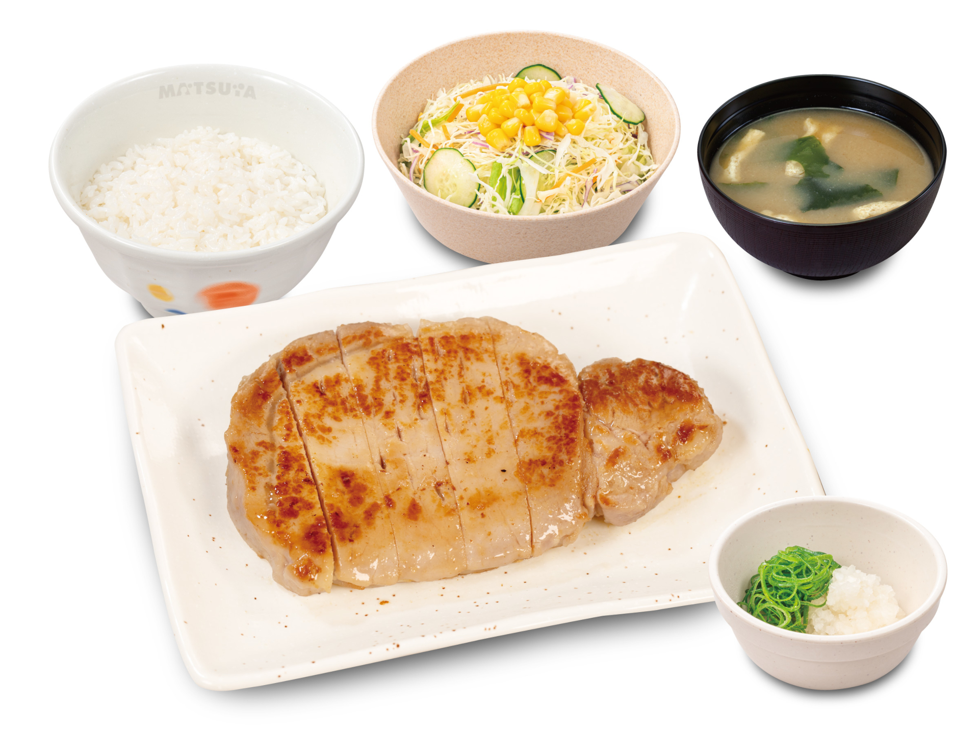 「厚切り豚ロースグリル定食」（980円）
