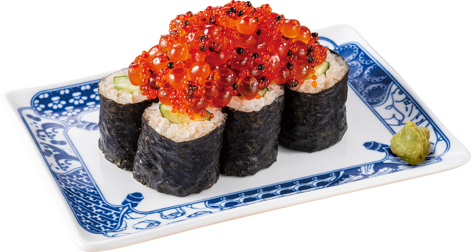 「キャビアといくらまみれの背徳かっぱ巻き」（649円）
