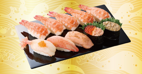 「北海5種とえび盛」（1078円）