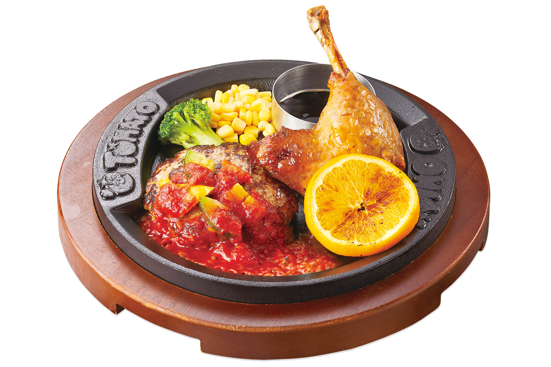 「ハンバーグ＆鴨のコンフィ ～ラタトゥイユソース～」（2199円）