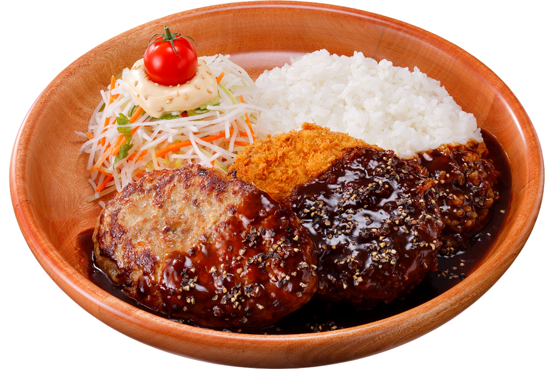 メンチカツペッパーソース＆ハンバーグディッシュ