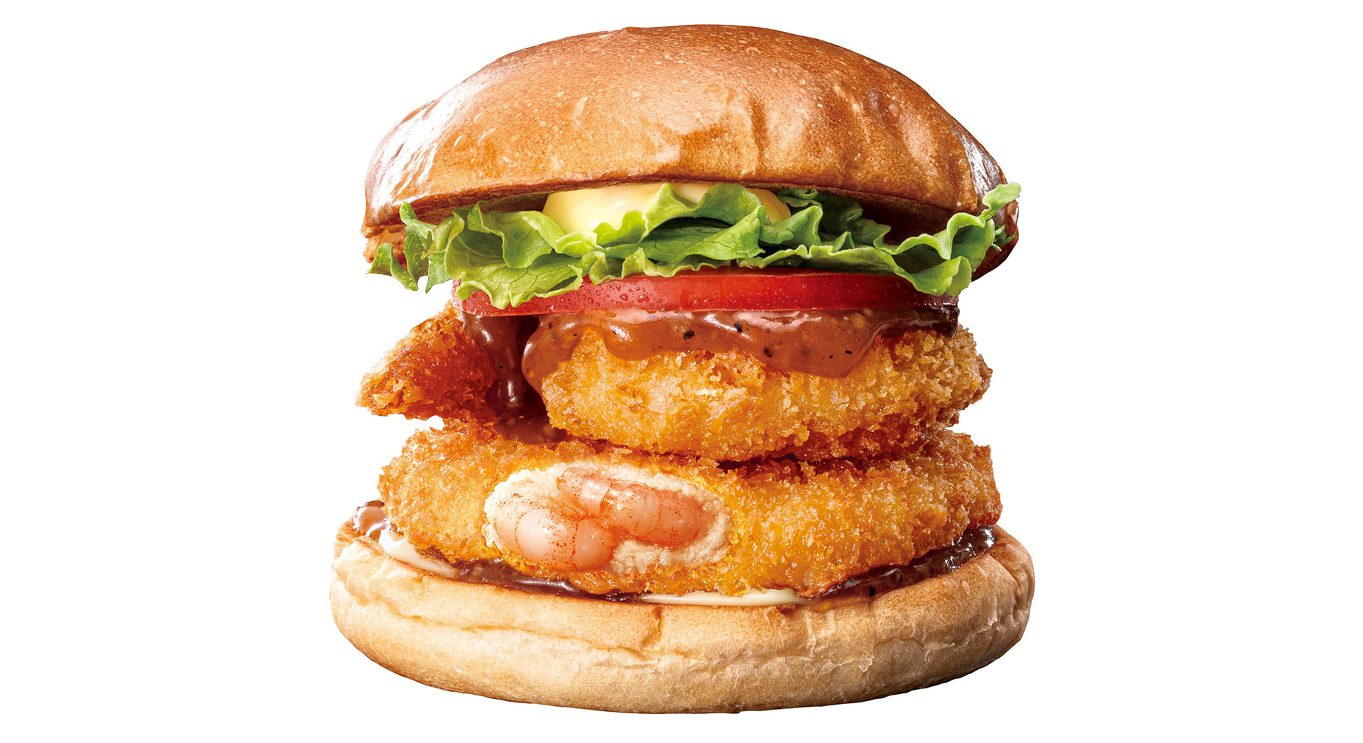アジアンガーリックシュリンプえびバーガー