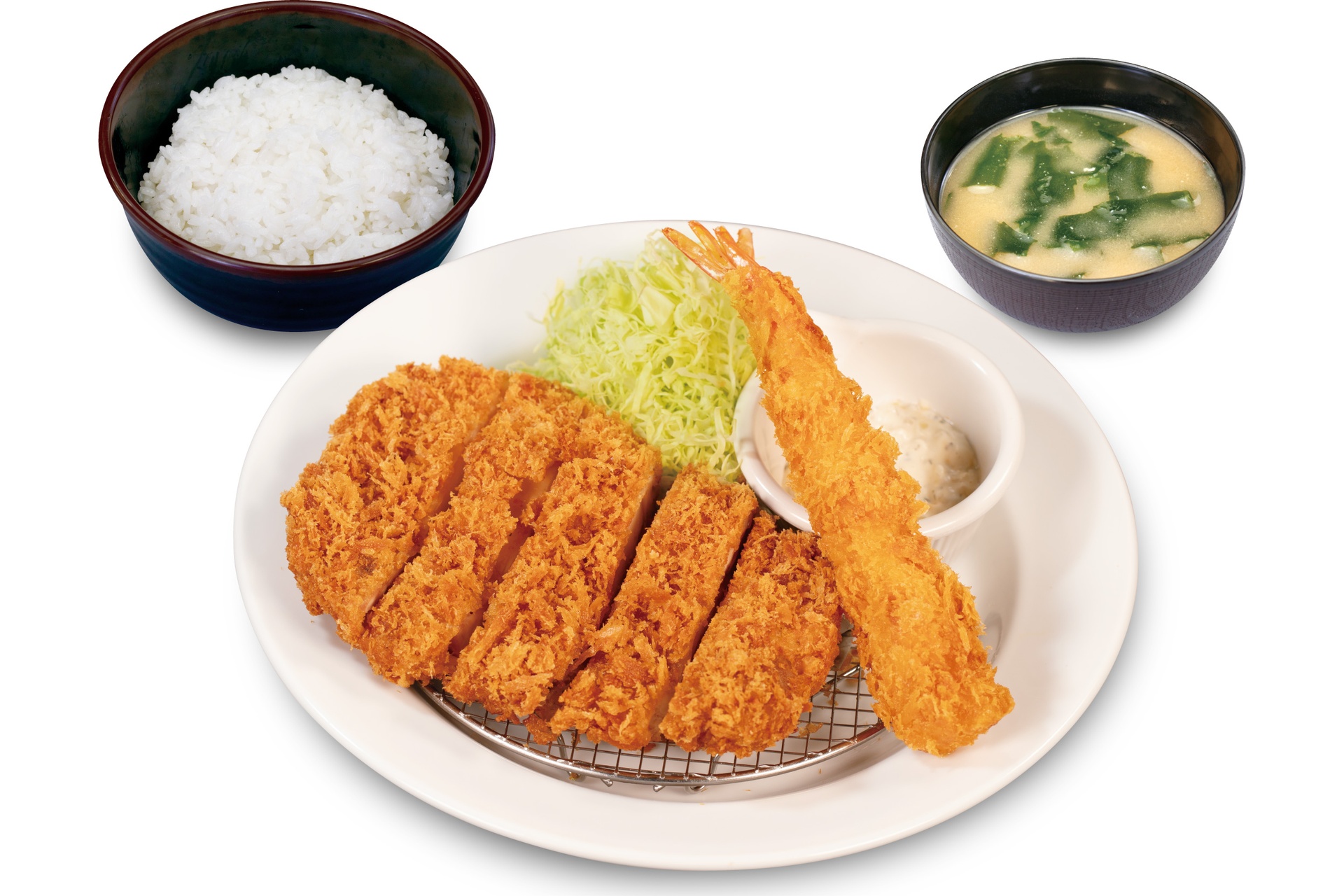 ジャンボチキンかつ＆海老フライ（1尾）定食