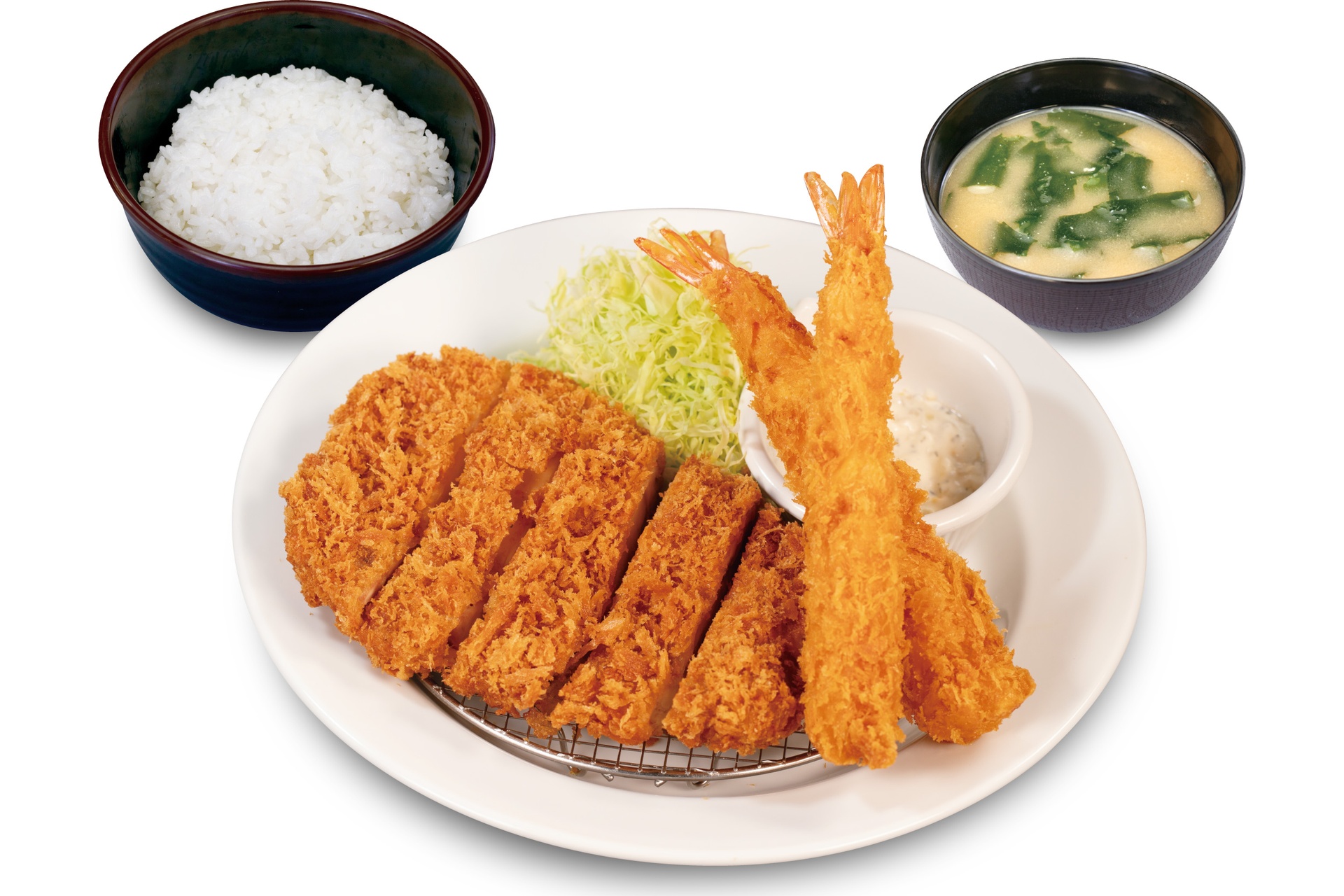 ジャンボチキンかつ＆海老フライ（2尾）定食