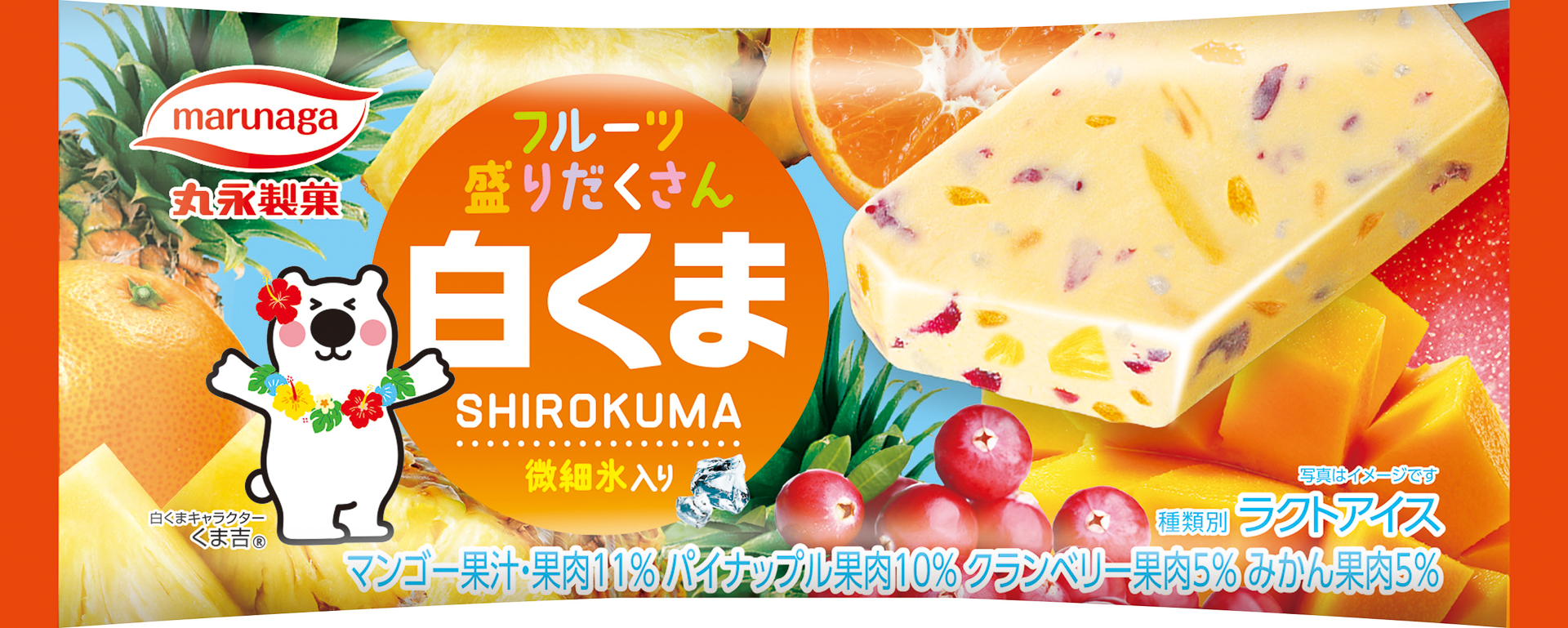 丸永製菓 フルーツ盛りだくさん白くまバー