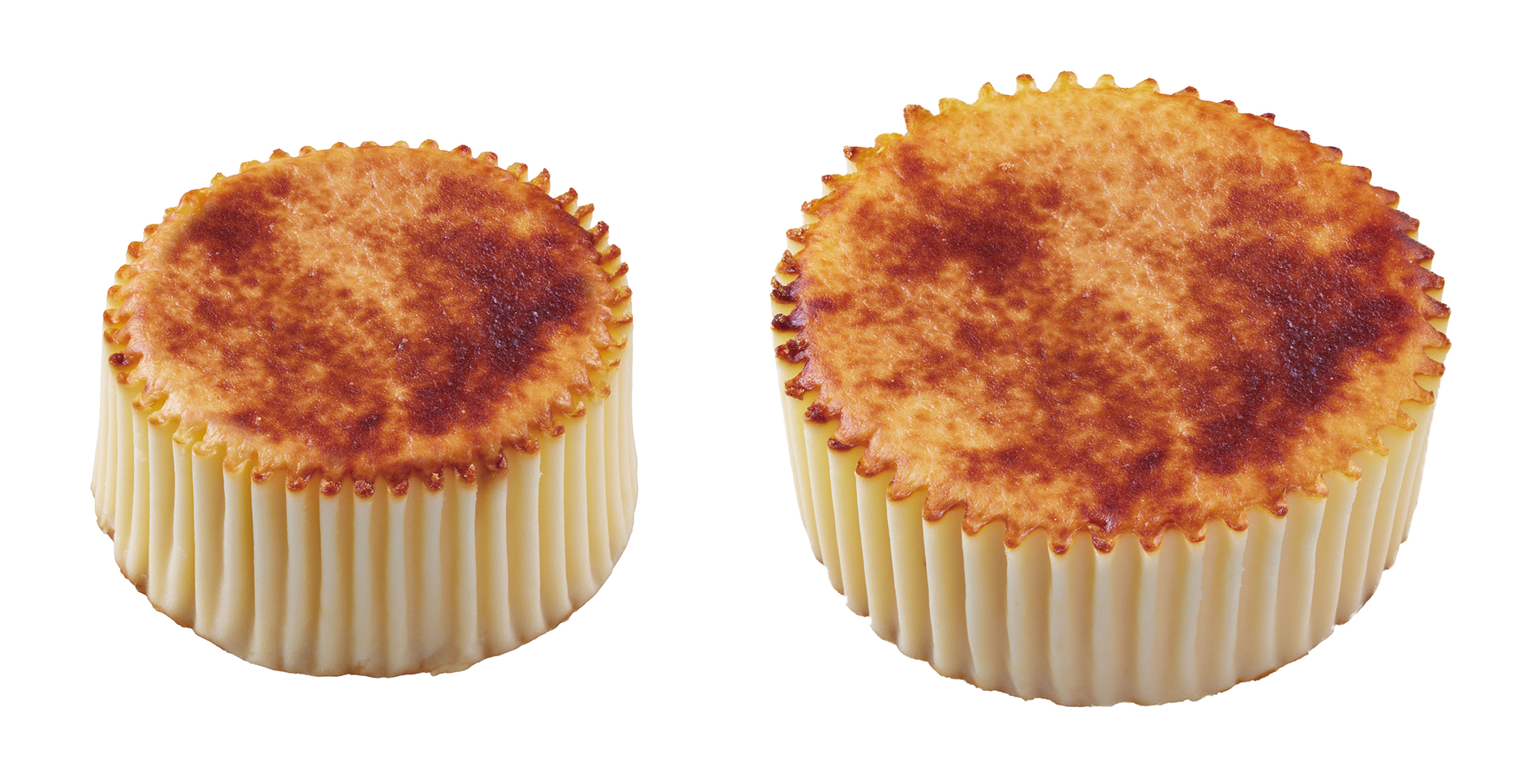 「盛りすぎ！バスチー-バスク風チーズケーキ-」（319円、写真左は従来品）