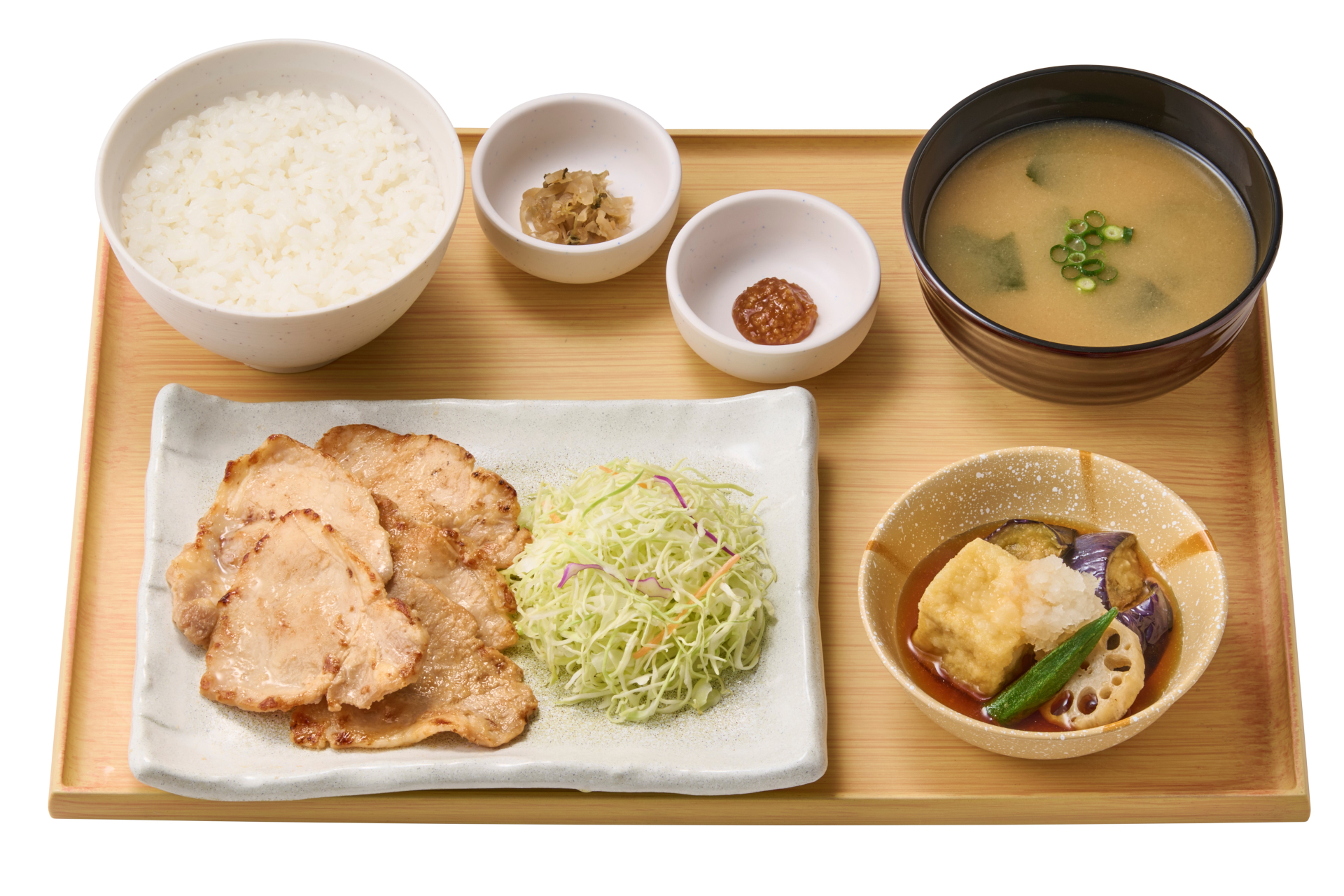 「三元豚ロースの西京焼と揚げ出し豆腐の定食」1120円
