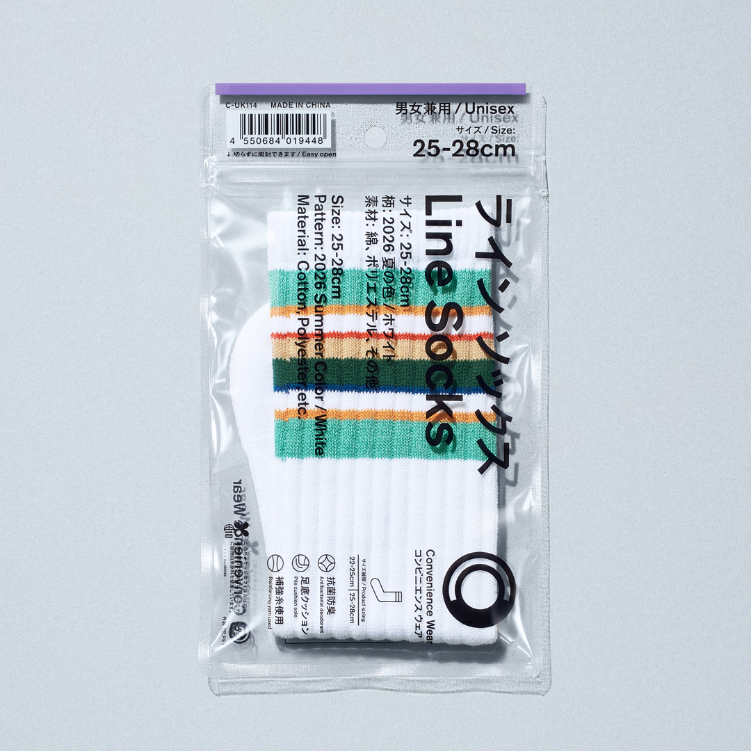 「ラインソックス（2026 夏の色/ホワイト）」（429円）