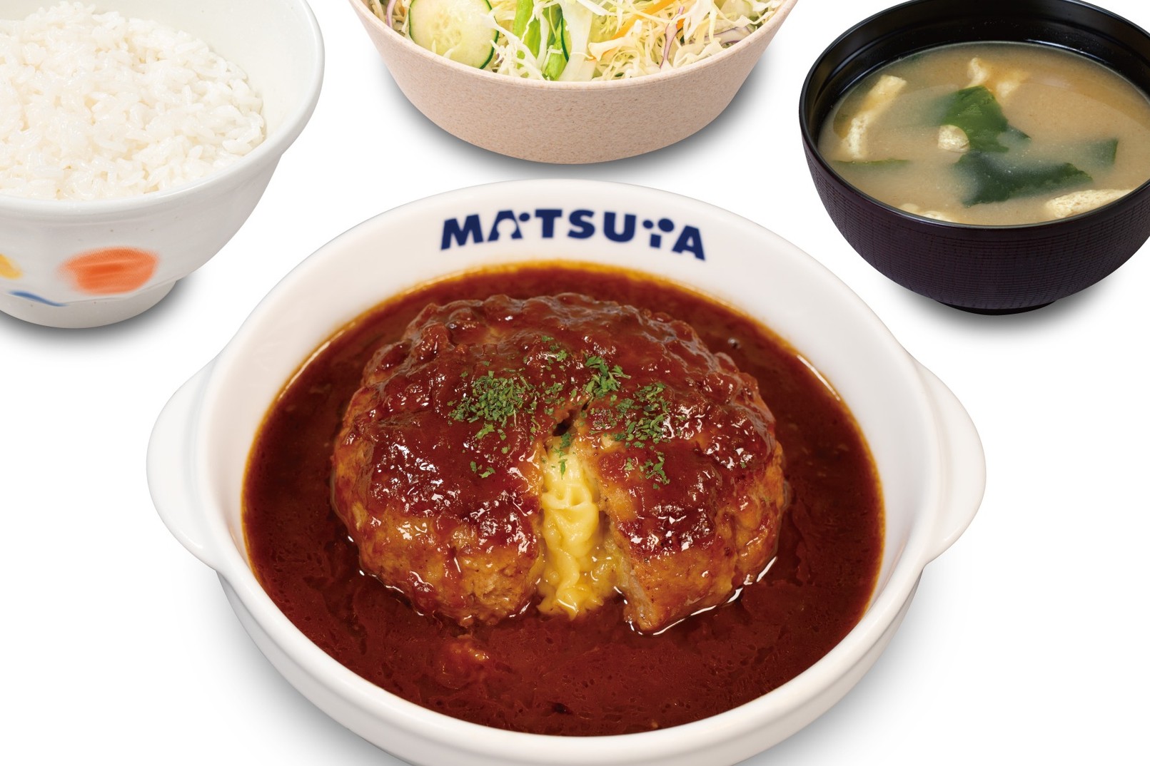 松屋の「溢れる3種の濃厚チーズINハンバーグ」