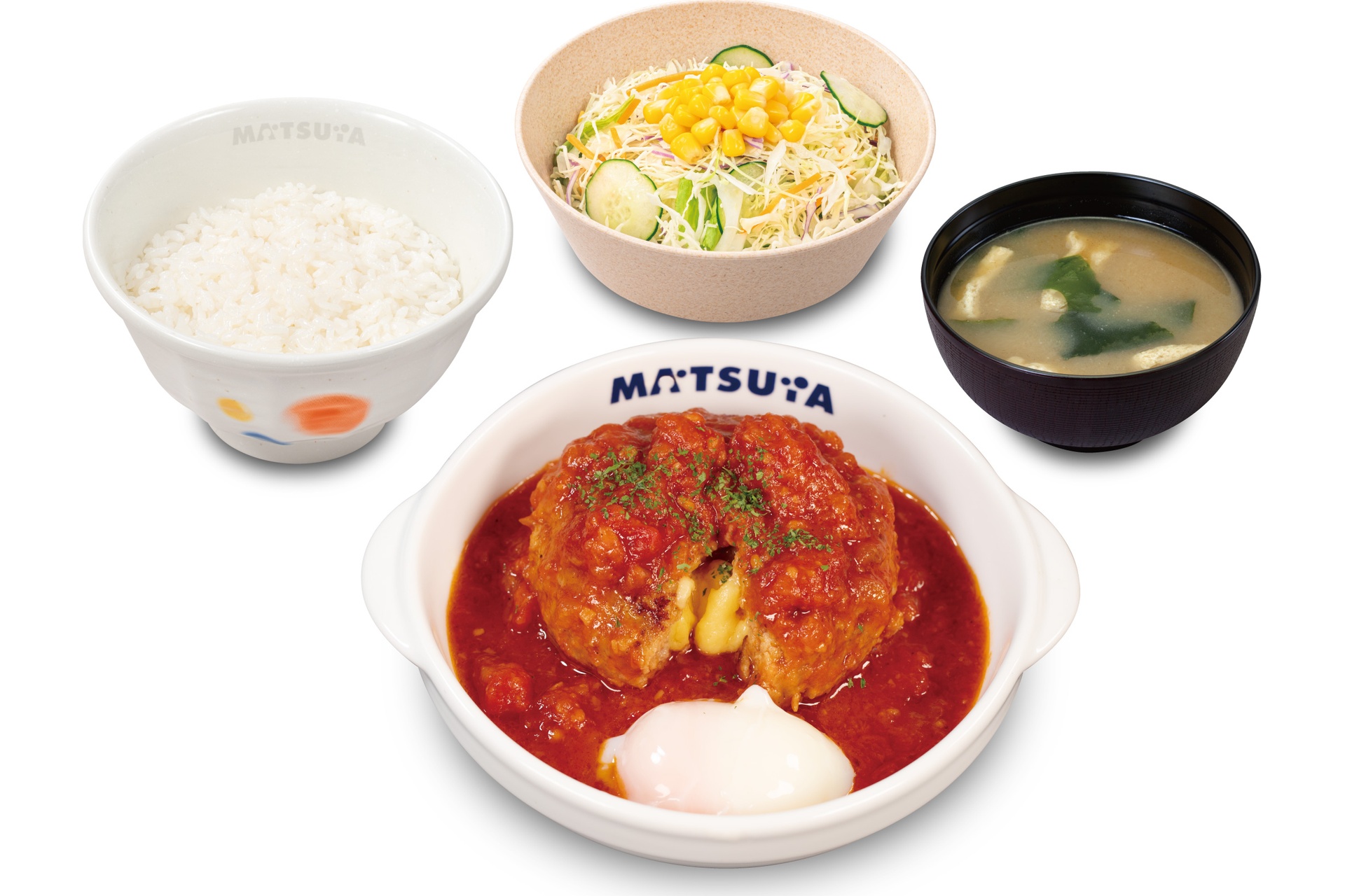溢れる3種の濃厚チーズINうまトマハンバーグ定食