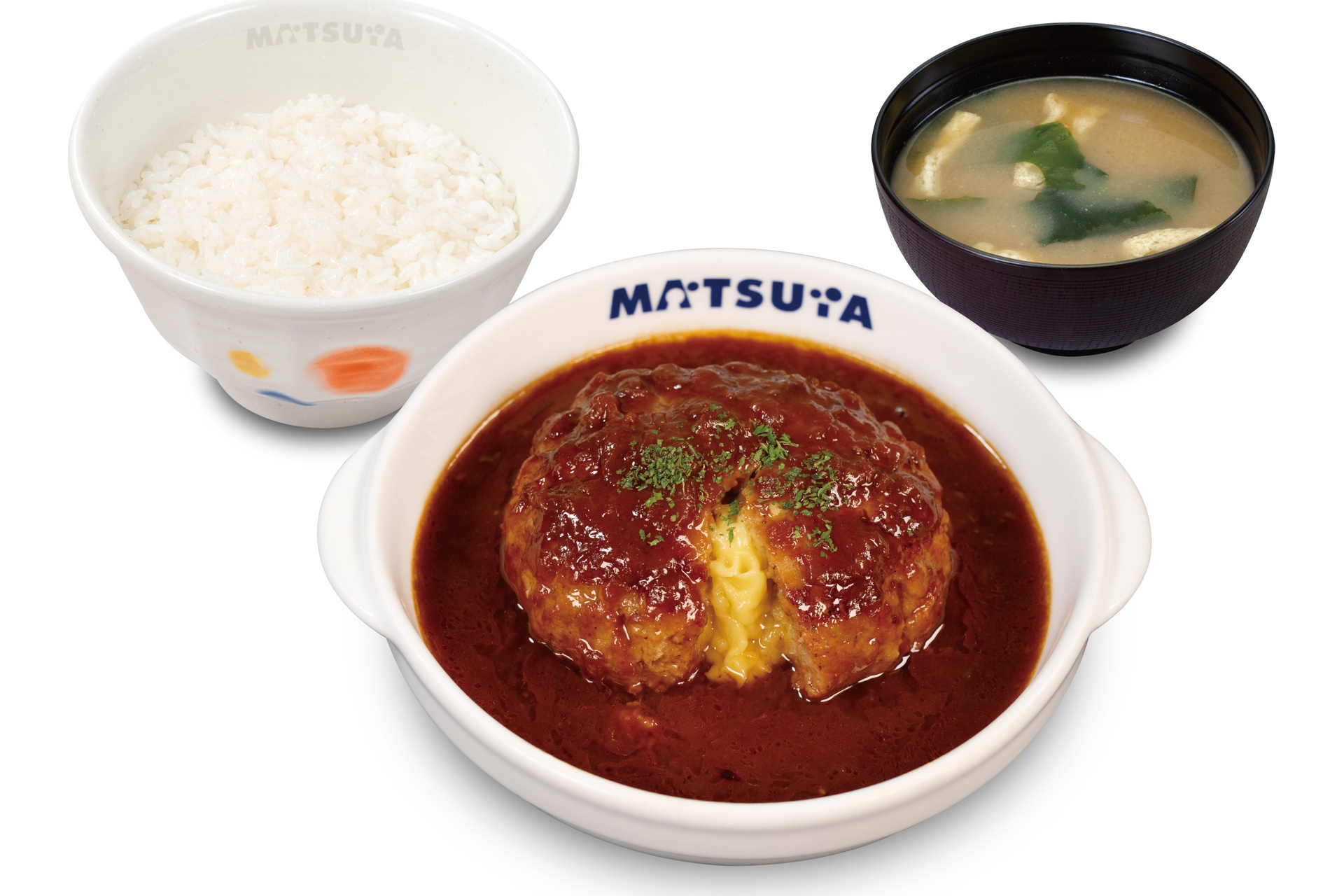 溢れる3種の濃厚チーズINデミハンバーグ