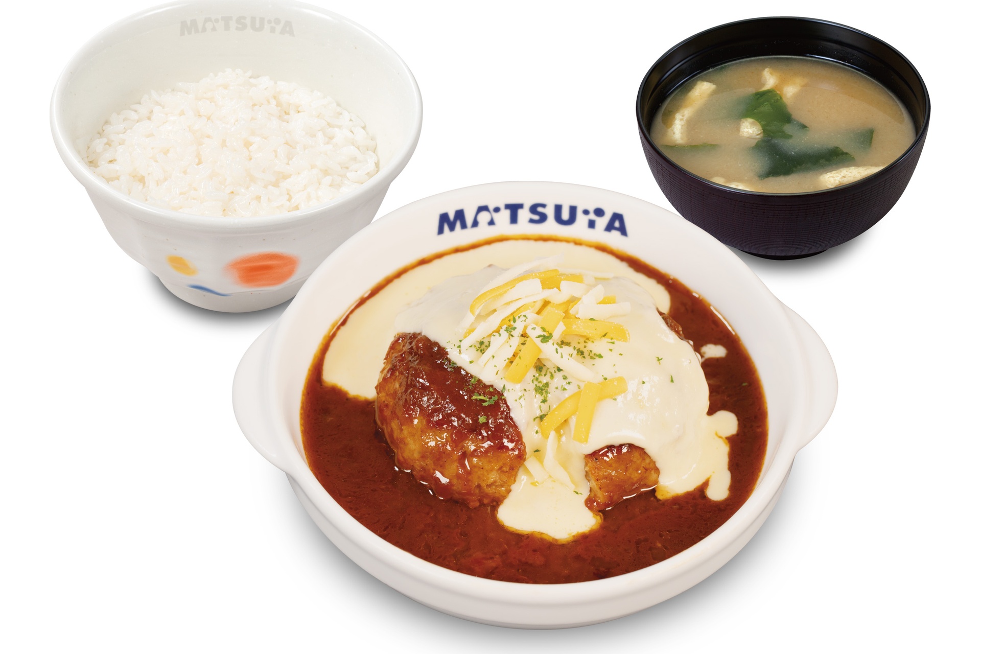 溢れる3種の濃厚チーズINデミチーズハンバーグ