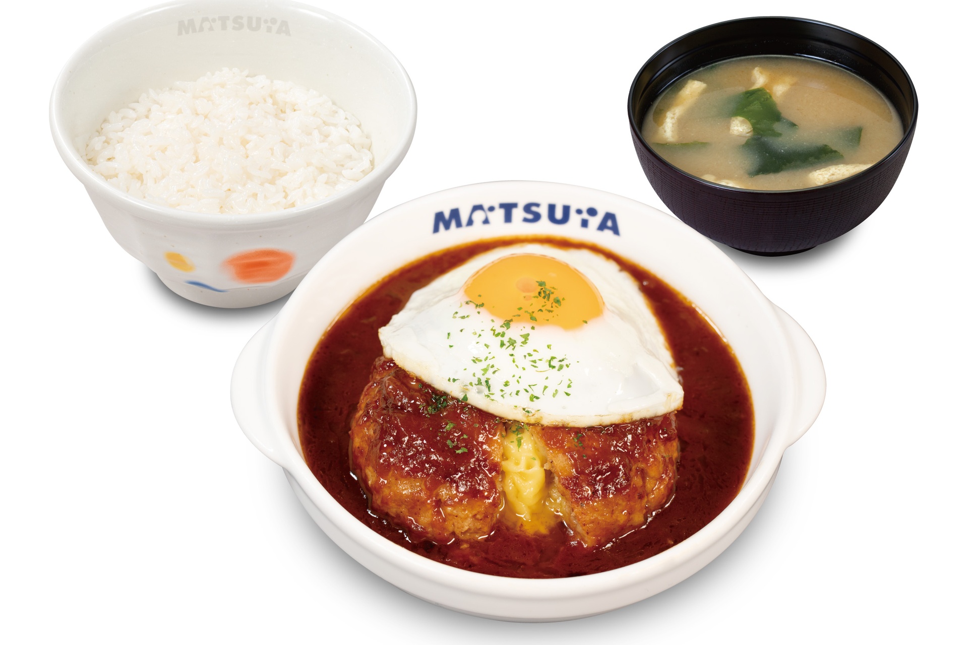 溢れる3種の濃厚チーズINデミたまハンバーグ