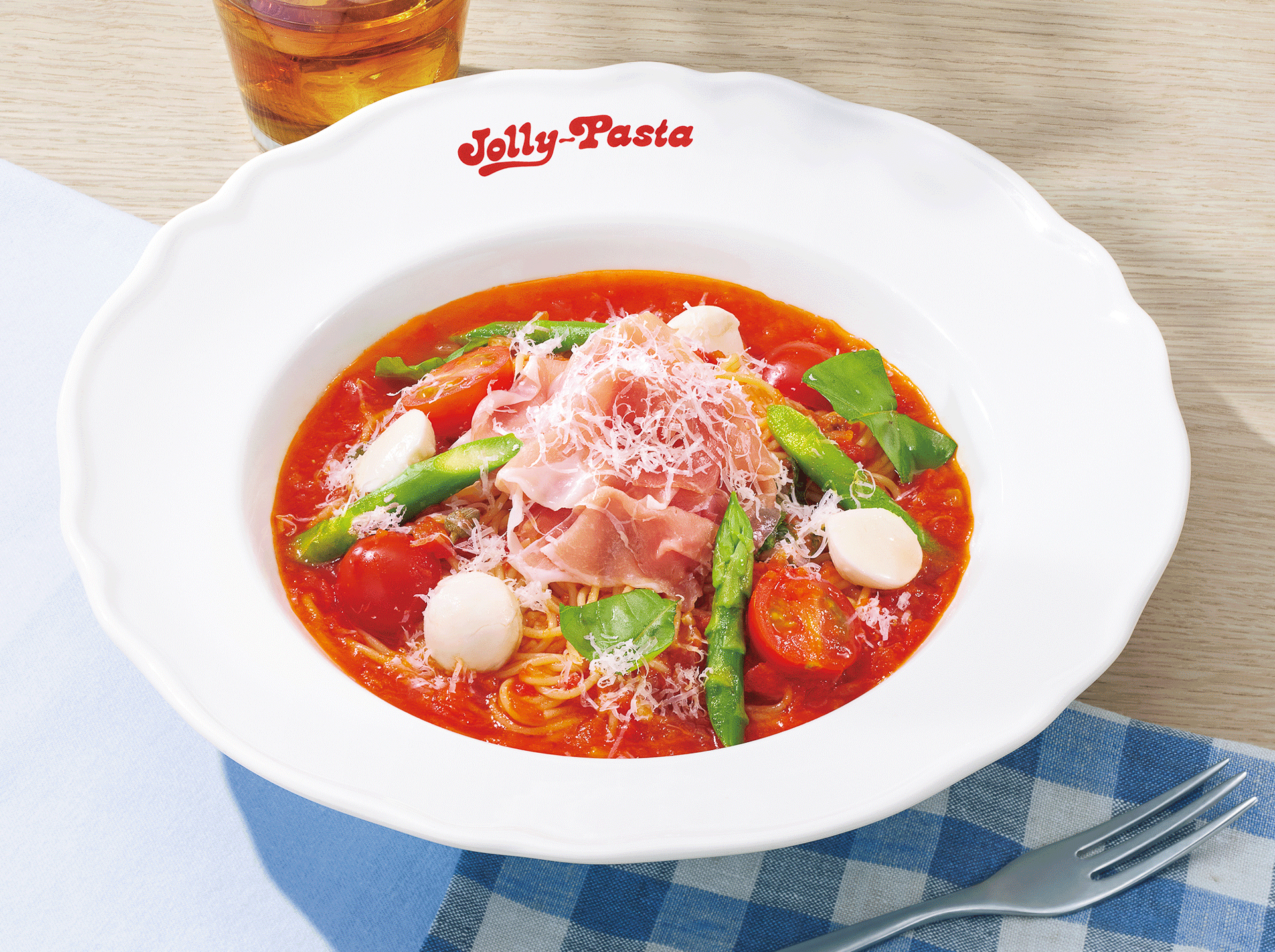“冷製カッペリーニ”生ハムとフレッシュモッツァレラ～トマトスープ～