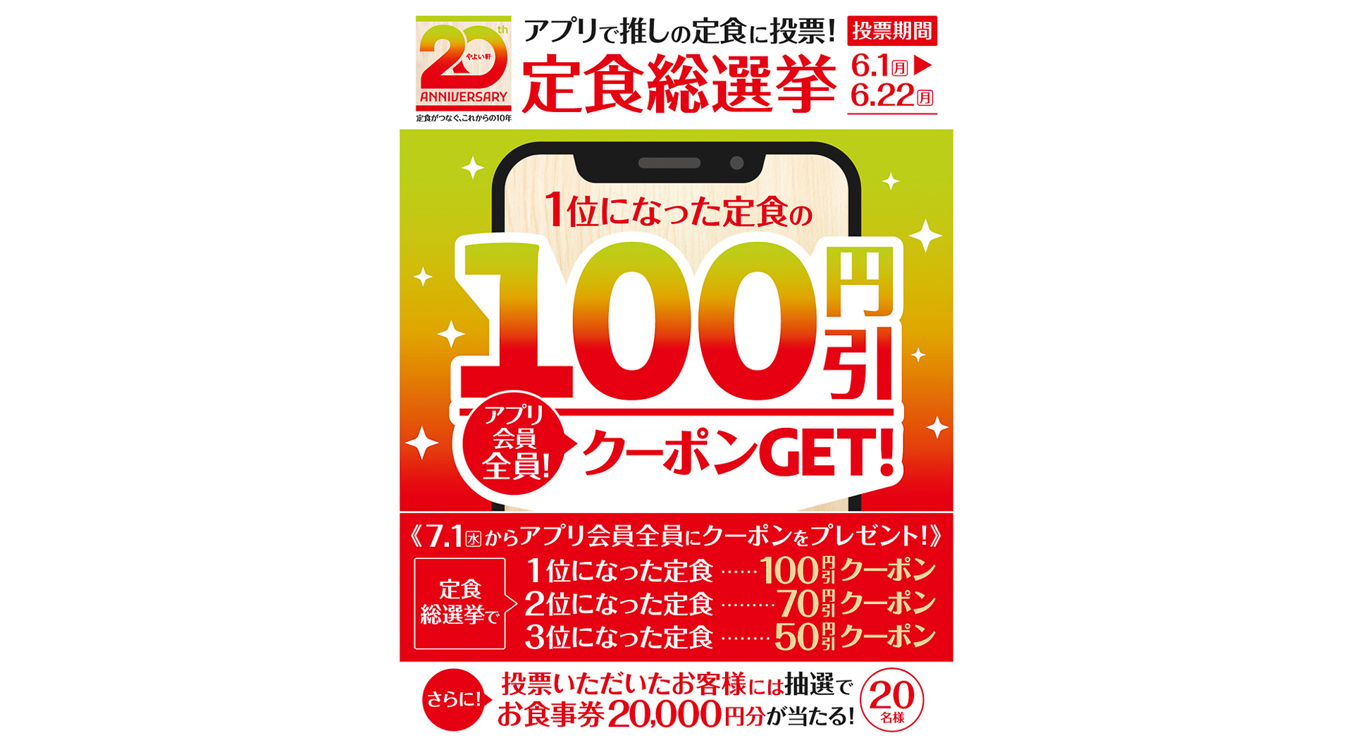 やよい軒「定食総選挙」