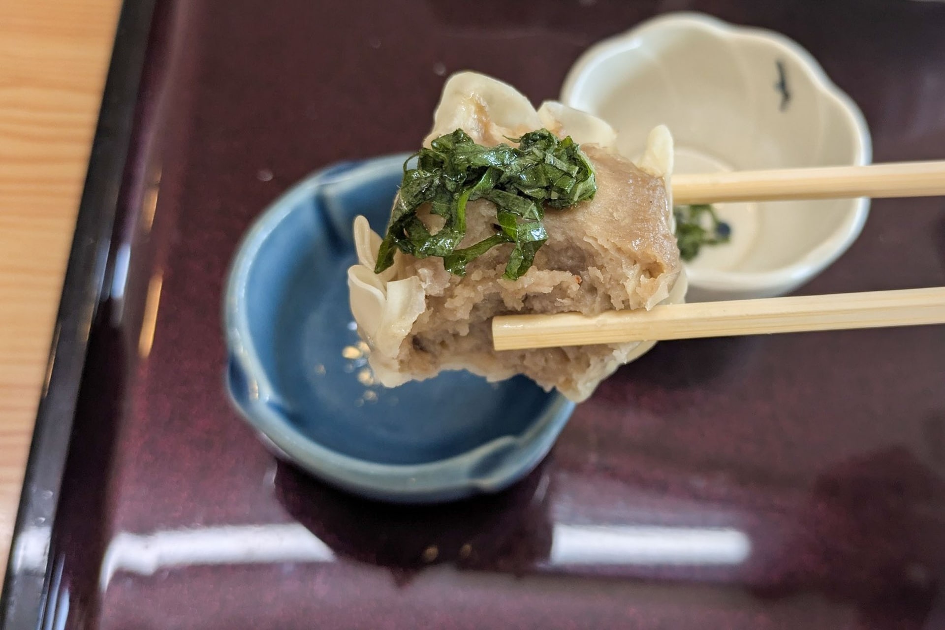 大葉塩を添えて味変