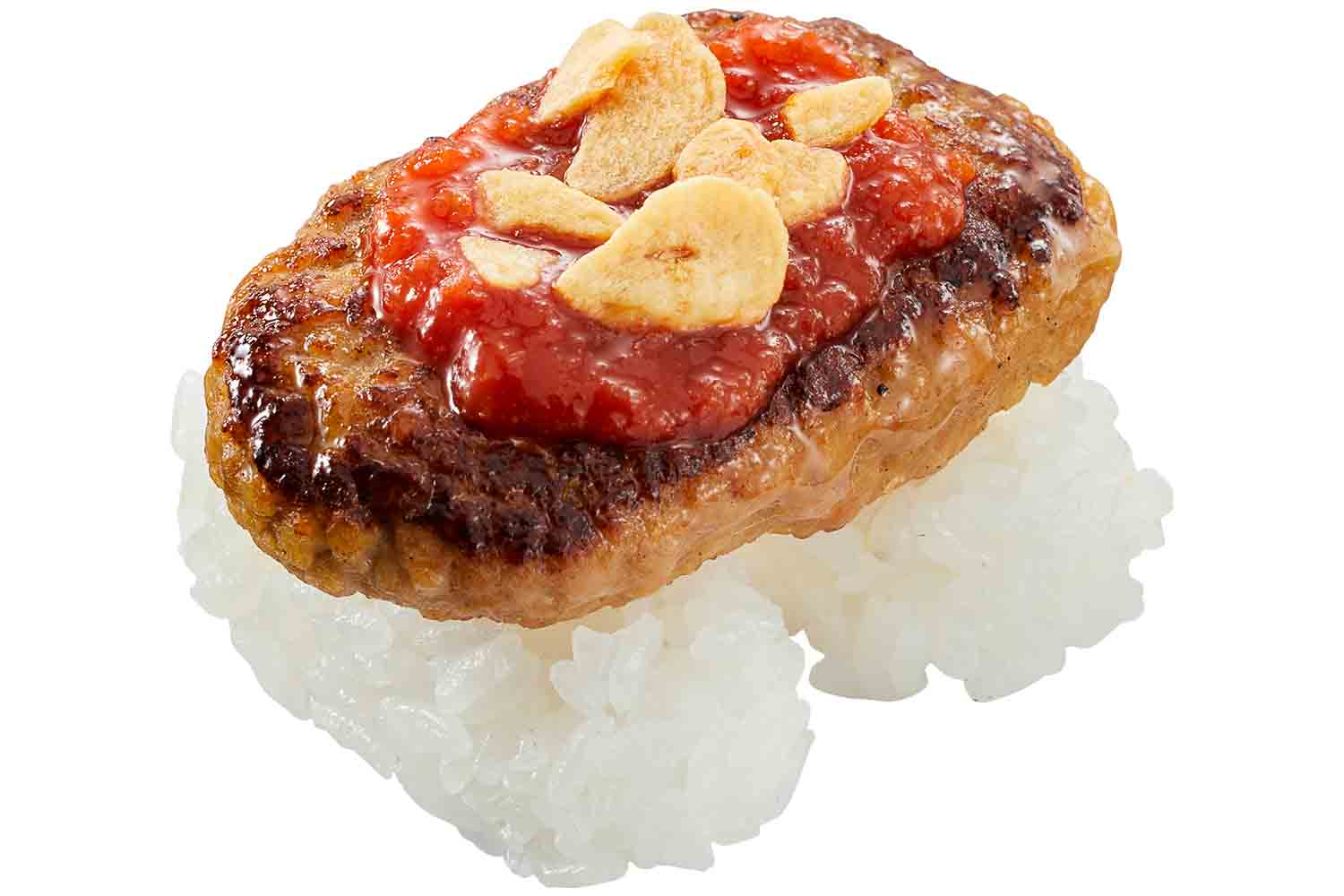 ごちそうハンバーグにぎり～夏のトマトガーリック～