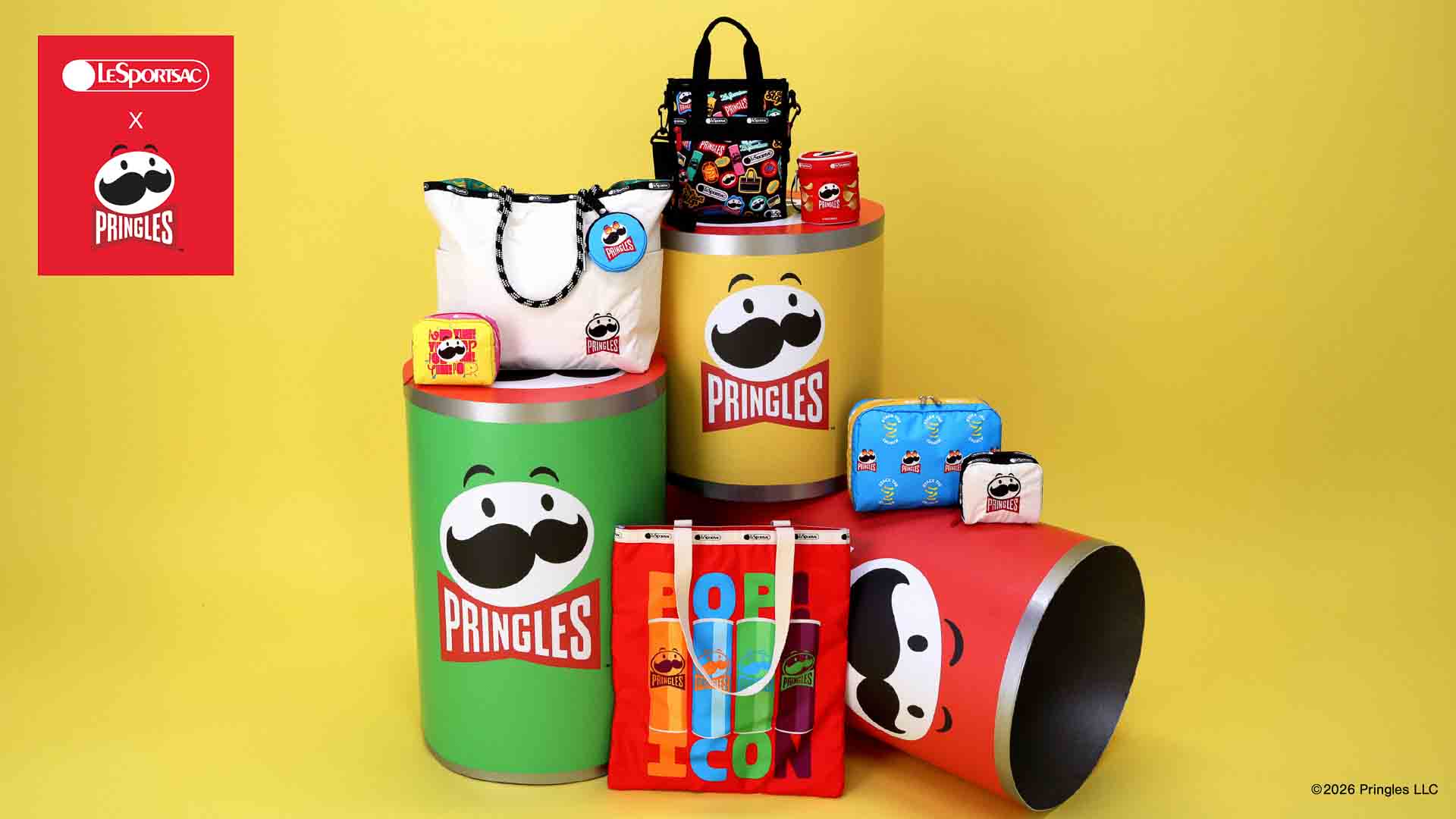 レスポートサックとプリングルズがコラボした「LeSportsac×PRINGLES」コレクション