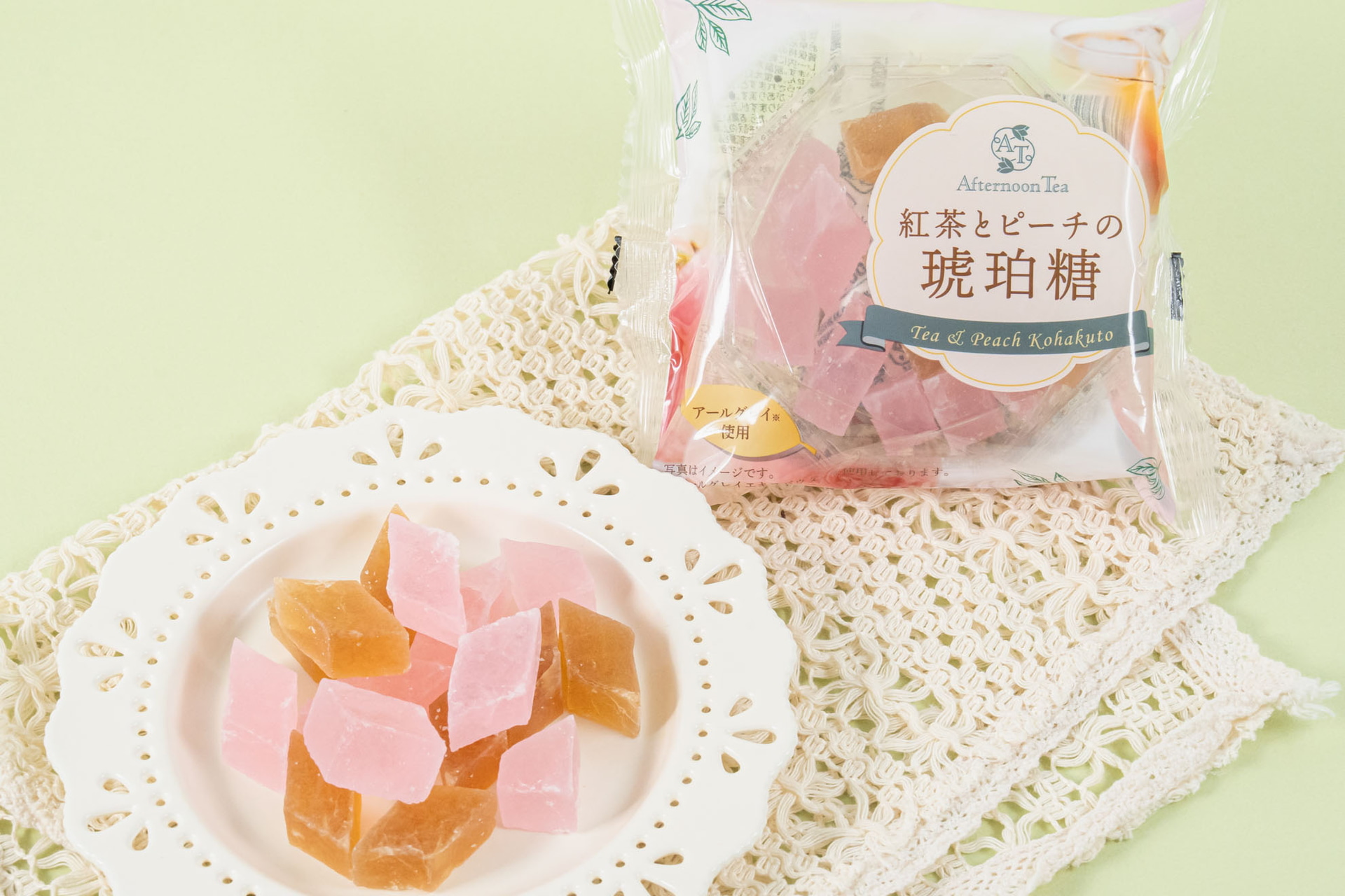 紅茶とピーチの琥珀糖