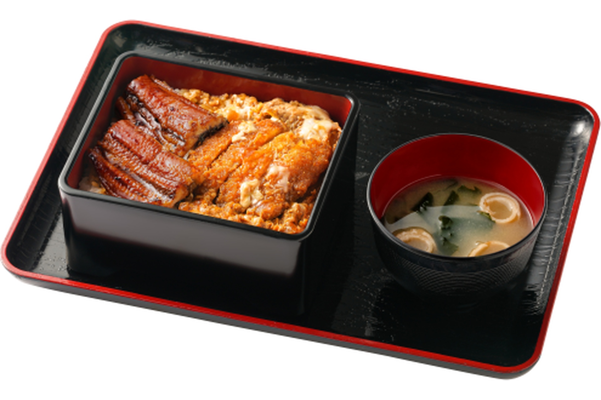 うなカツとじ重（みそ汁付き）