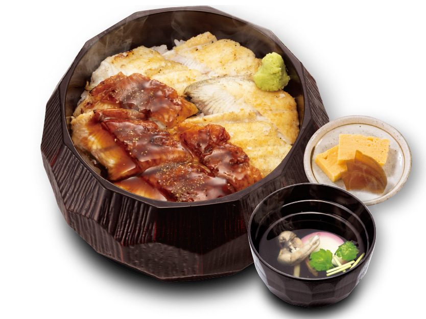 「すし屋の二色うな重（蒲焼き・白焼き）」（3443円）