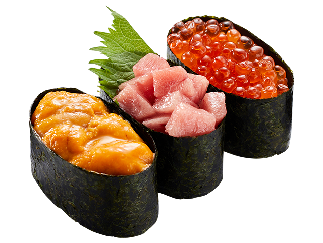 「贅沢 軍艦三昧」（690円～）