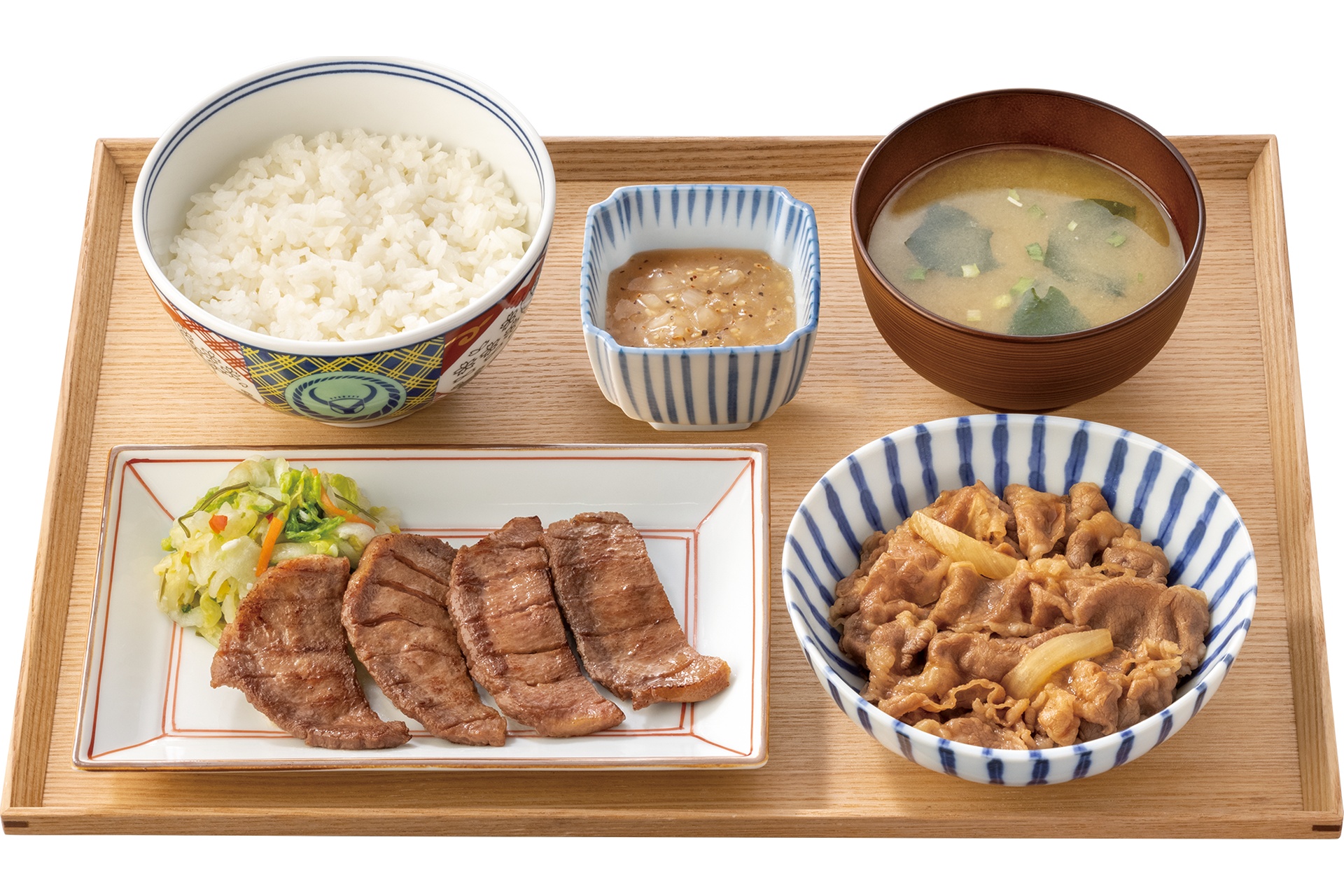 吉野家の「牛たん・牛皿御膳（4切）」