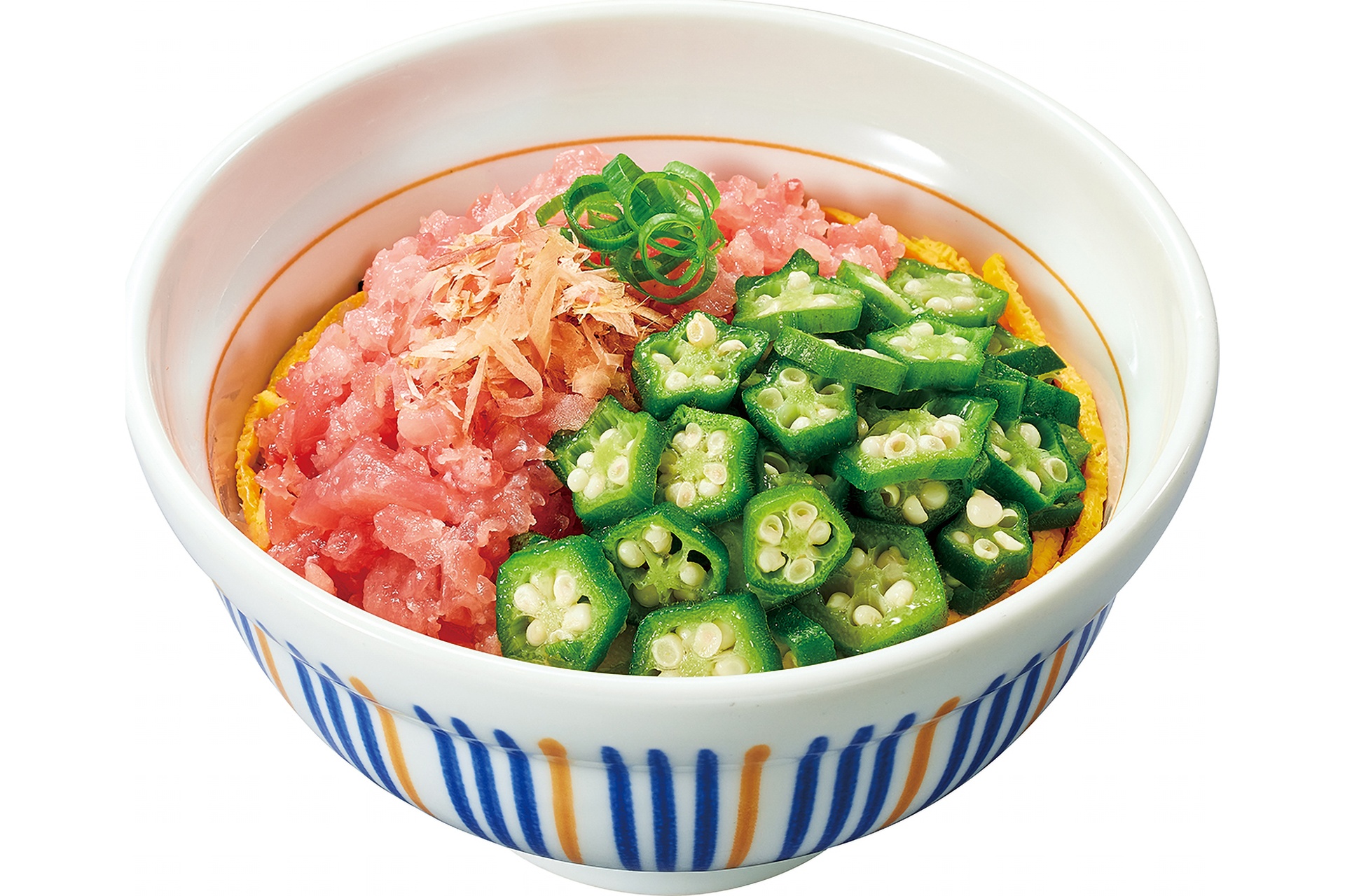 なか卯の「かつお節オクラまぐろたたき丼」