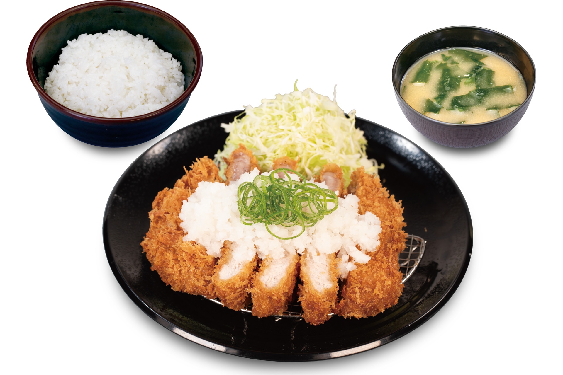 超厚切りリブ鬼おろしポン酢ロースかつ定食