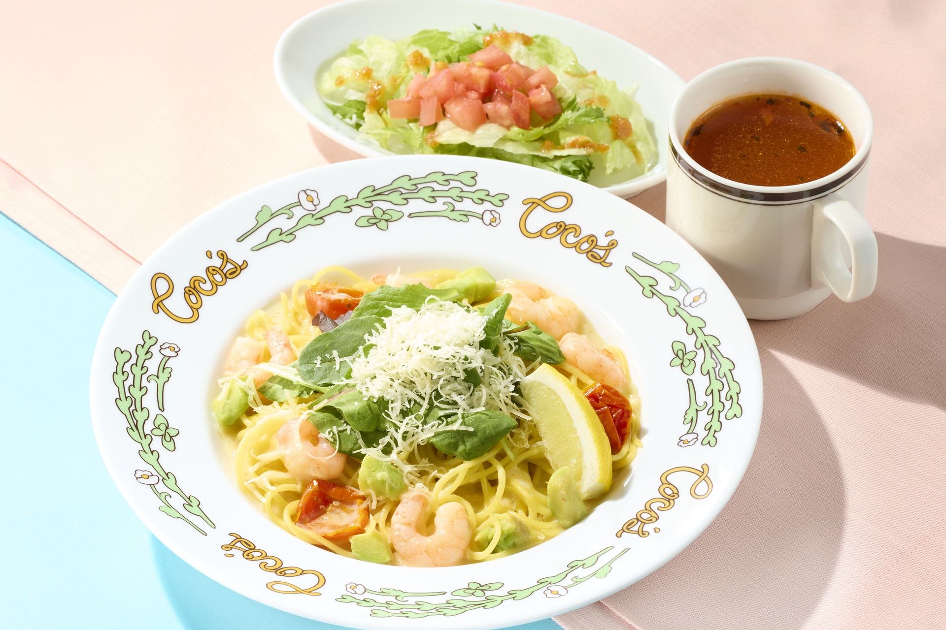 海老とアボカドのレモンクリームパスタランチ