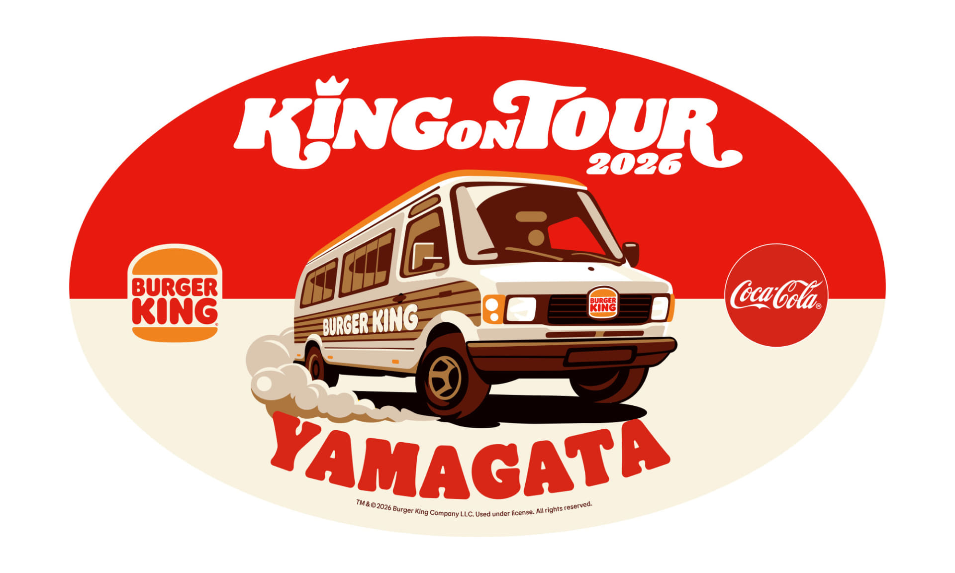 山形県の地名入り「バーガーキング KING ON TOUR限定ステッカー」