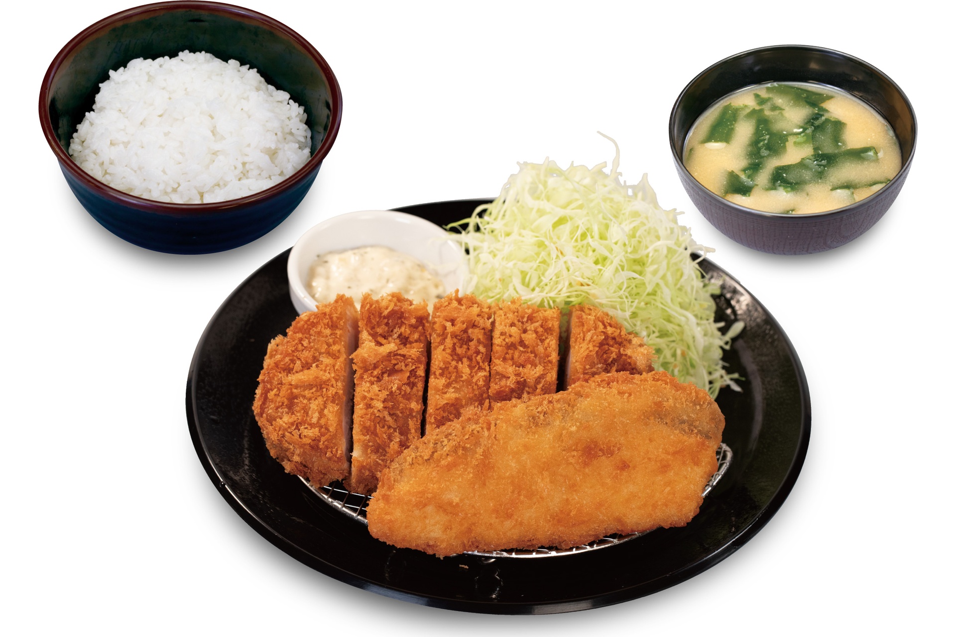 ロースかつ＆イカフライ定食