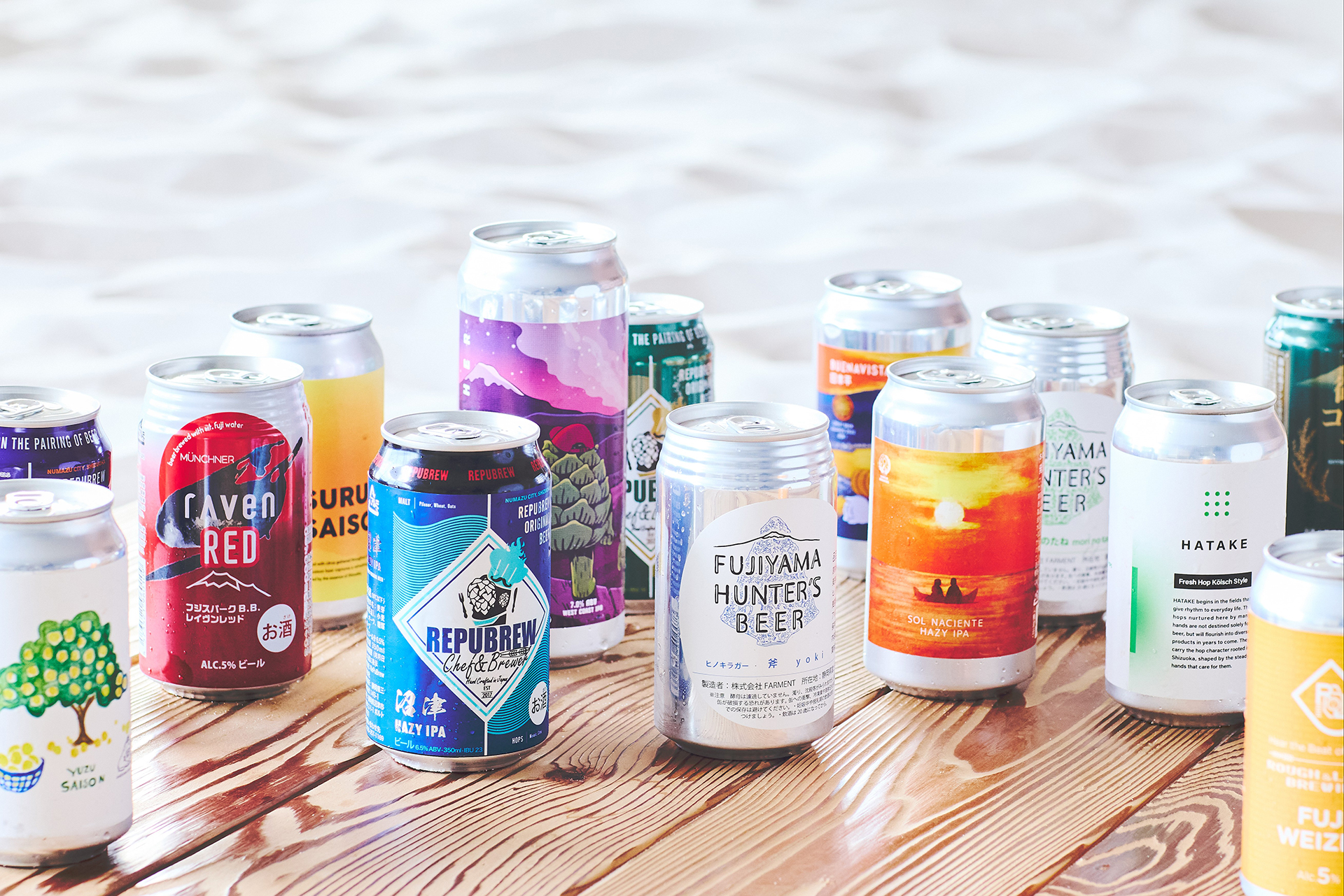 20種類のクラフト缶ビールを用意