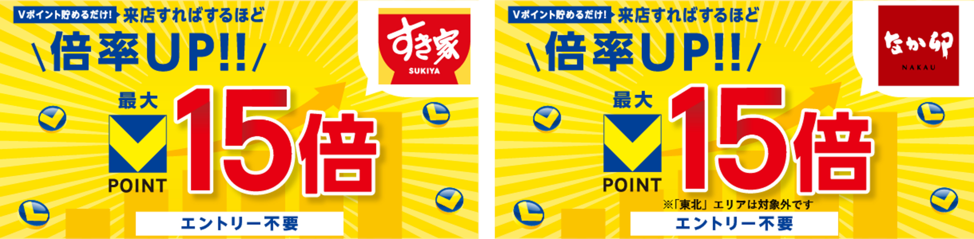 すき家/なか卯「Vポイント倍率UPキャンペーン」