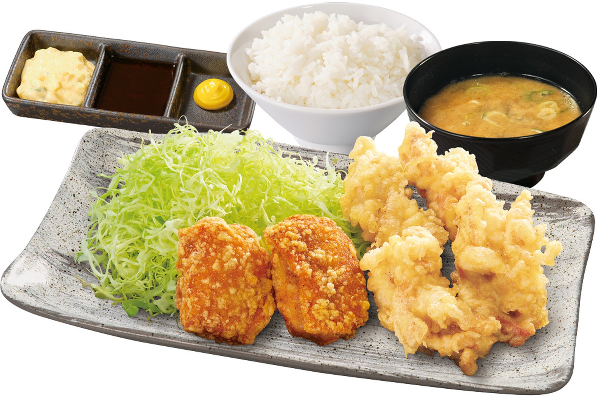 とり天合盛り定食
