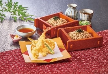 「大海老天ざるそば 竹【二段】」（1590円）