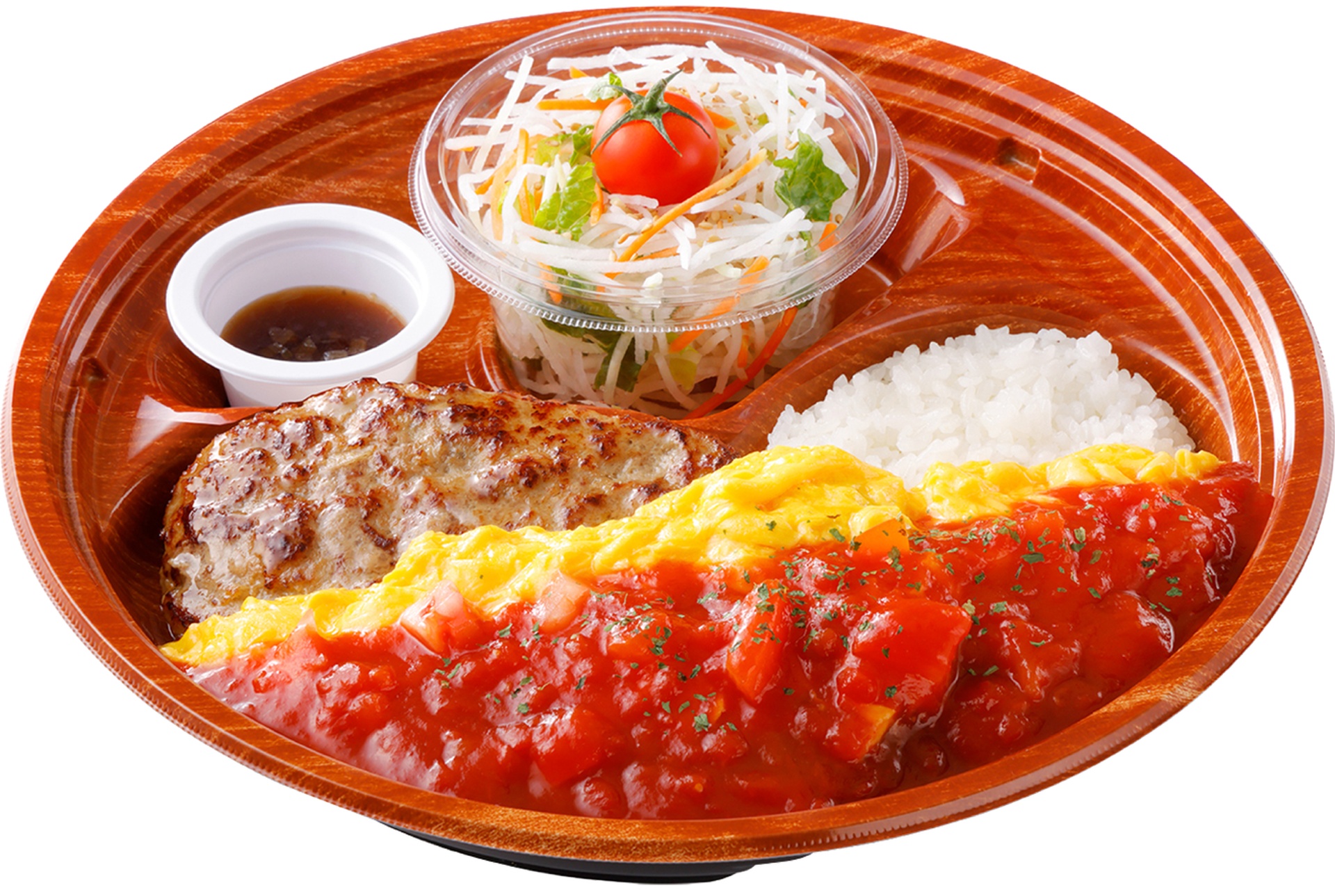 ［テイクアウト］角切りトマトのオムバーグディッシュ