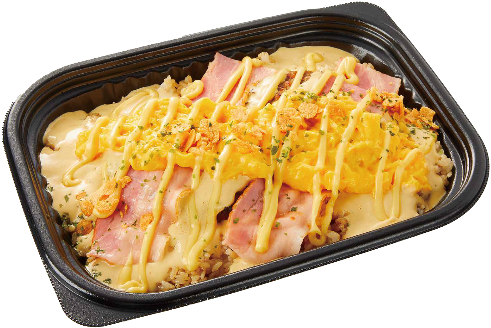 隠れハンバーグのガーリックカルボ飯