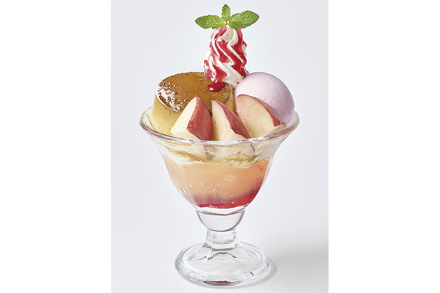 自家製プリンのジョナサンデー（桃）