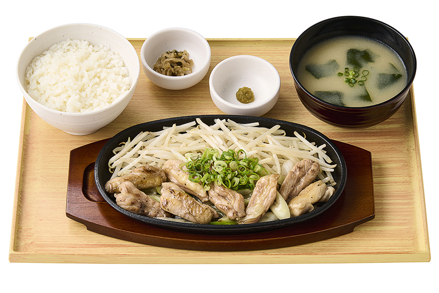 鶏せせりともも肉の柚子胡椒炒め定食