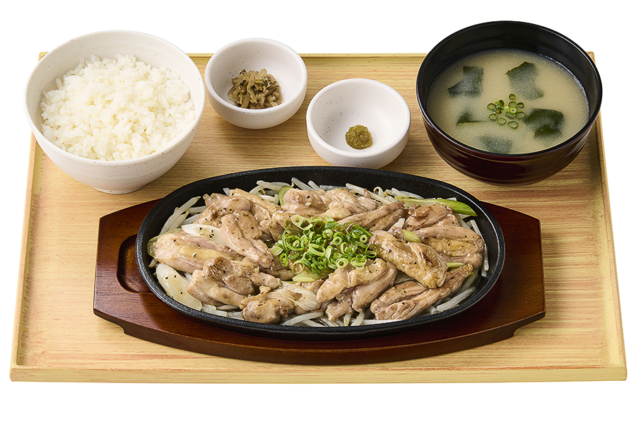 【お肉2倍】鶏せせりともも肉の柚子胡椒炒め定食