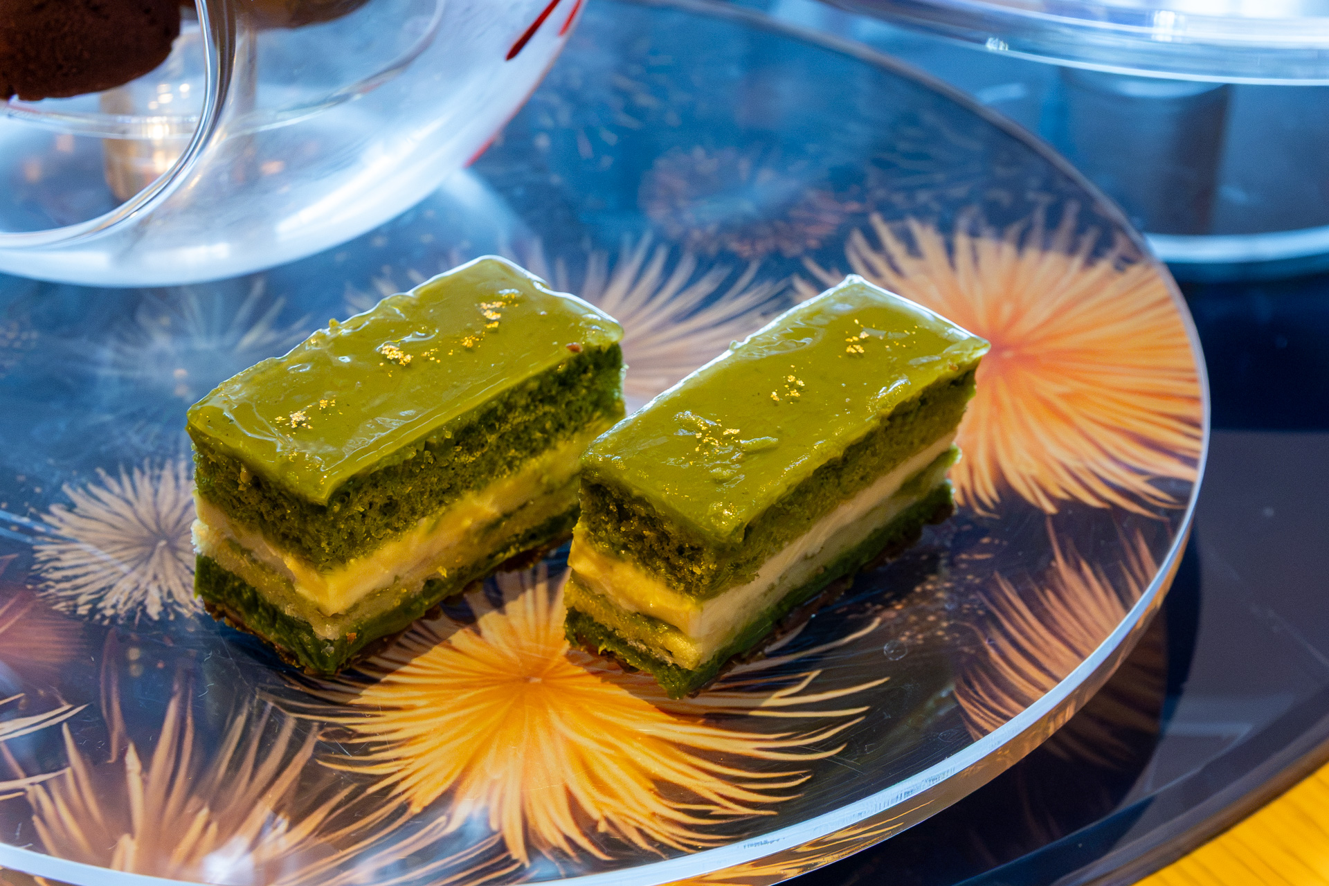 抹茶で表現した「柳花火の抹茶オペラ」
