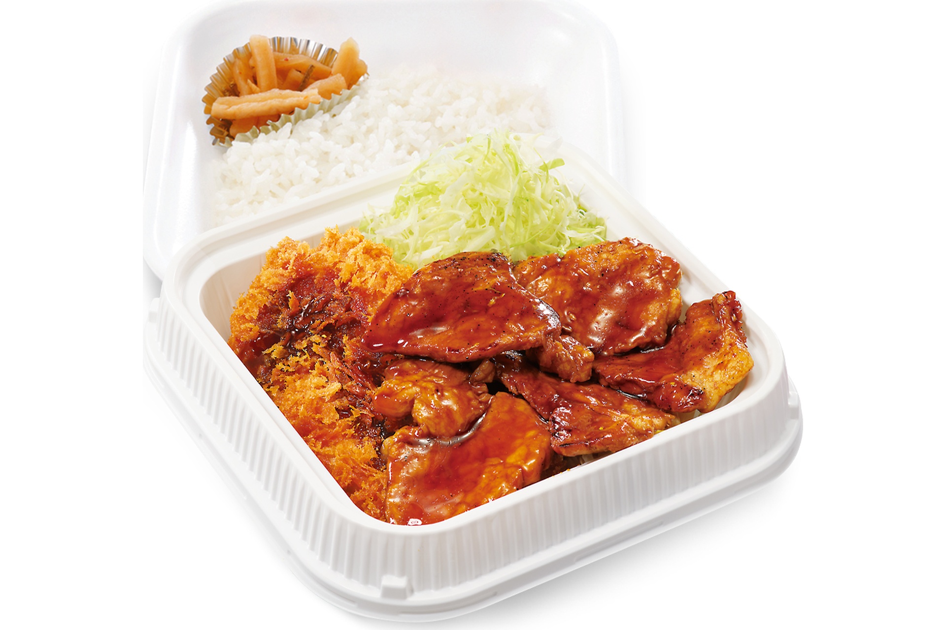 豚焼肉とロースカツの合い盛り弁当