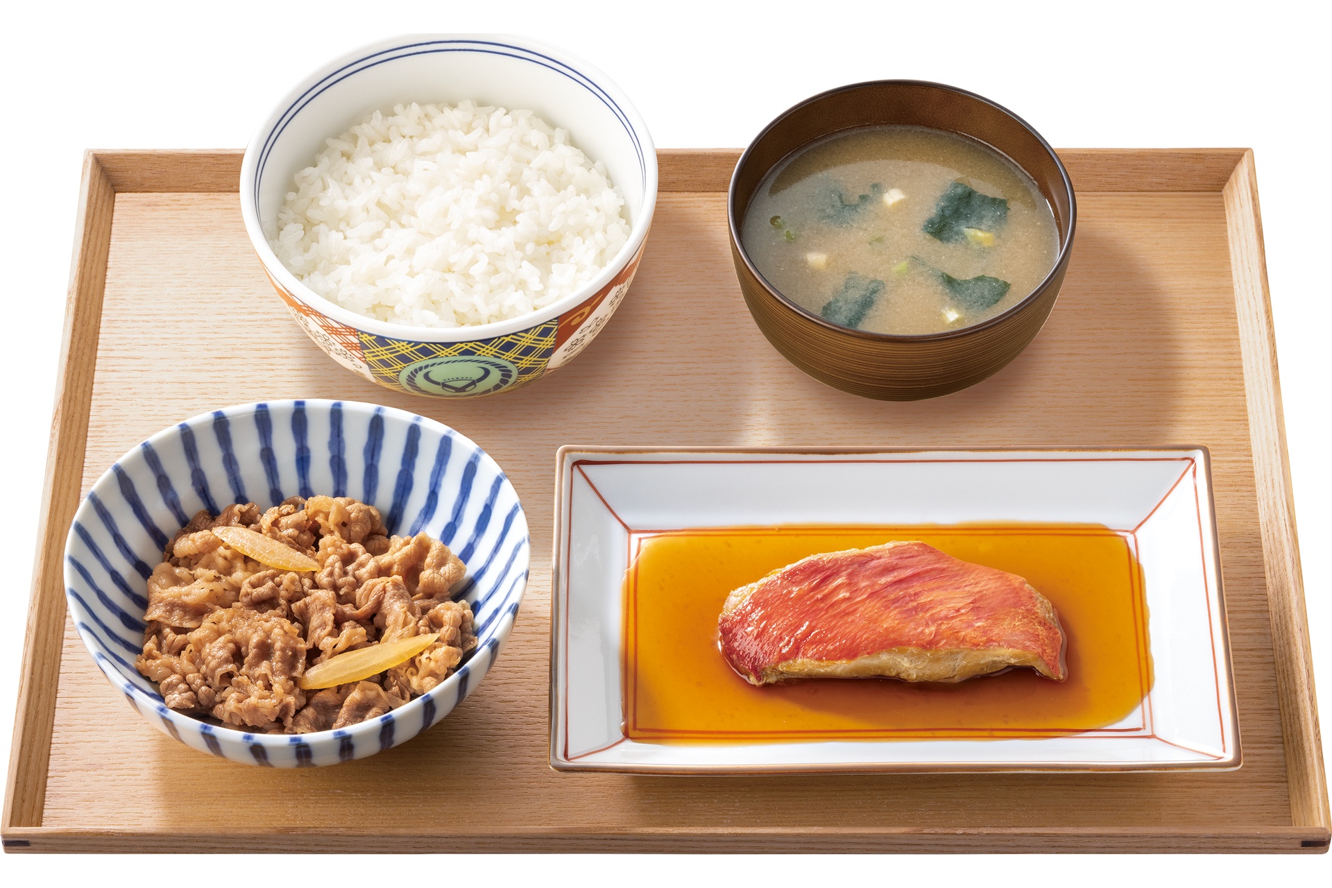 牛金目鯛の煮付け定食