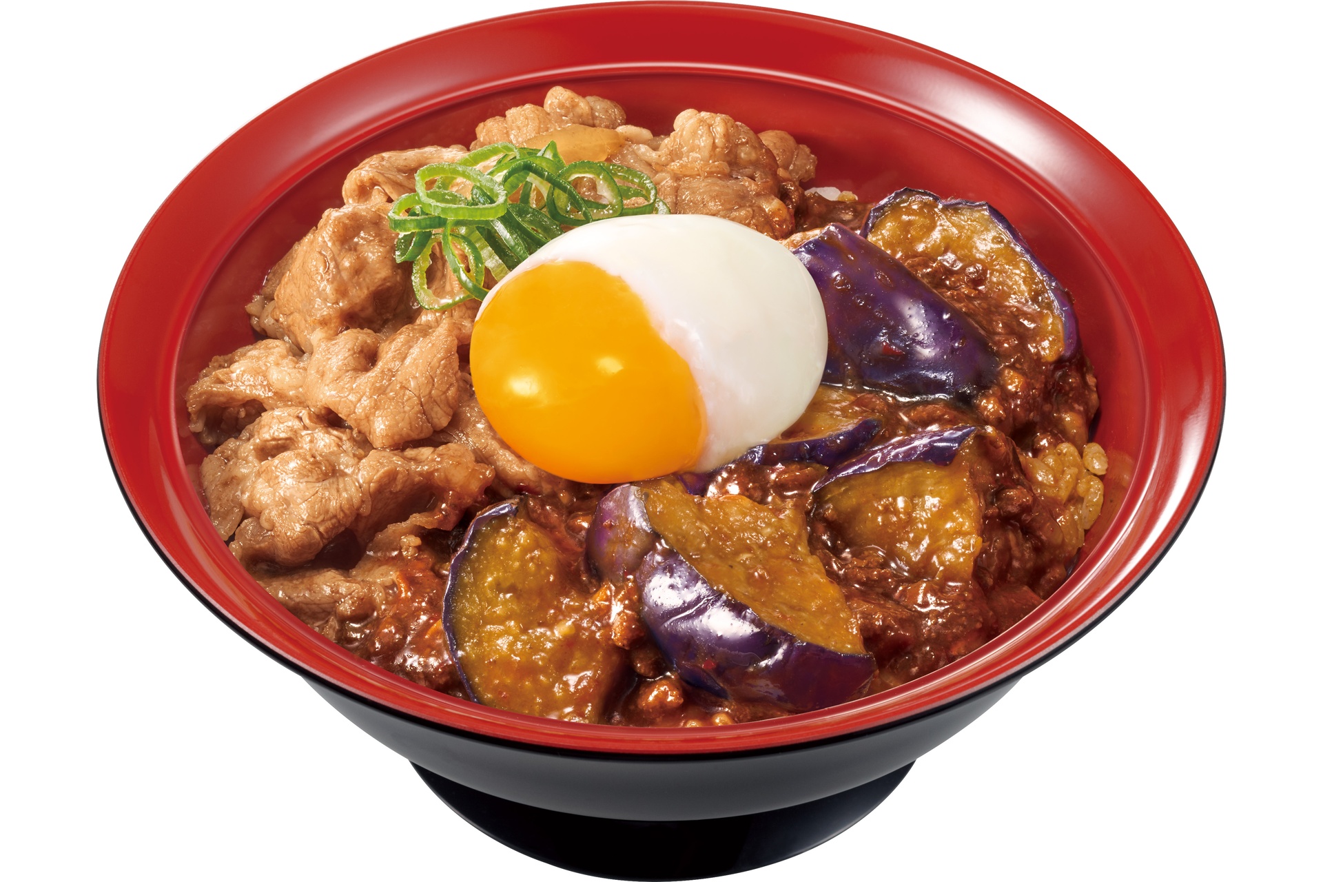 おんたまシビ辛麻婆茄子牛丼